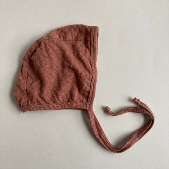 Quincy Mae Pointelle Pilot Cap - Terracotta Clay - 6-12M - Picture 2 of 5